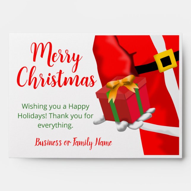 Enveloppe Cadeau de Noël Père Noël (Devant)