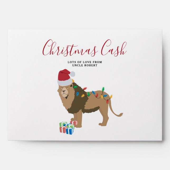 Enveloppe Cadeau de Noël personnalisé Argent argent drôle Li (Devant)