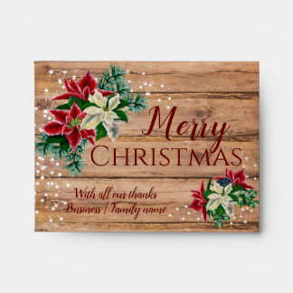 Enveloppe Cadeau Rustique de Noël Poinsettia Cash