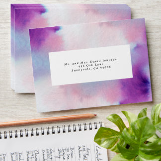 Enveloppe Cadre Aquarellé - Invitation Lavande