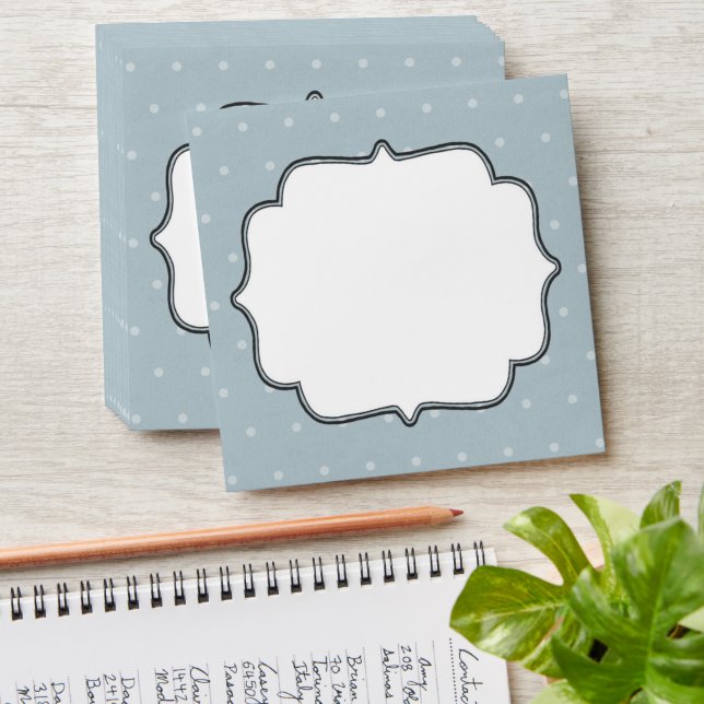 Enveloppe Cadre bleu pâle avec Pois blancs minuscules (Stacked)