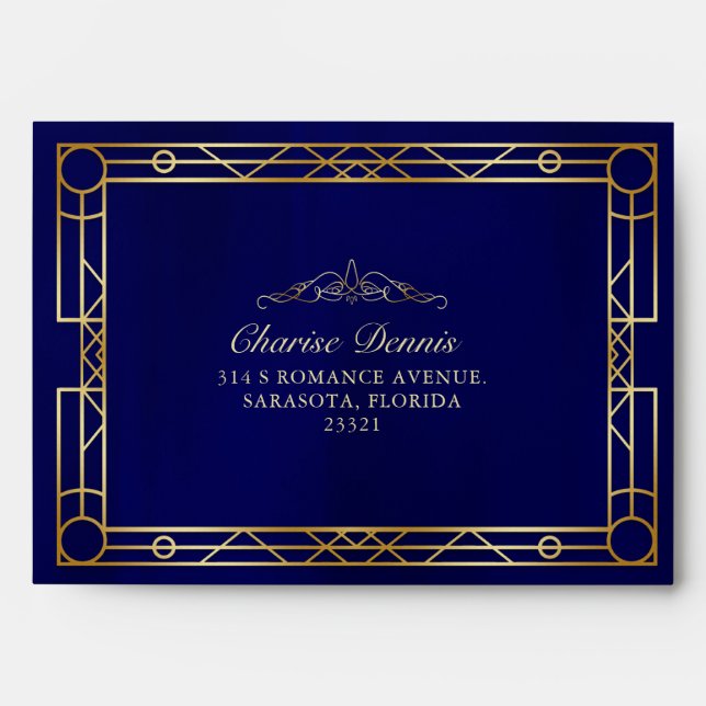 Enveloppe Cadre décoratif Royal Blue Gold (Devant)