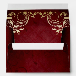 Enveloppe cadre en or rouge rustique