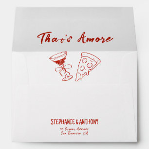 Enveloppe Cadre fantaisiste rouge pour un mariage italien Am