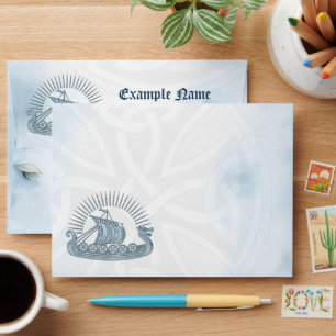 Enveloppe Cadre floral avec Rose et design celtique.