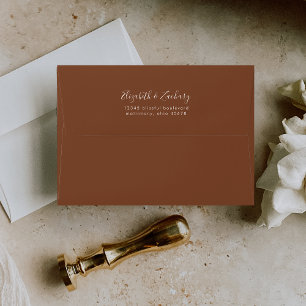 Enveloppe Café moderne Brown minimaliste Mariage de script