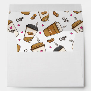 Enveloppe Cafés, Fèves de café, Amateur de café, Coeurs