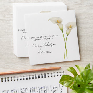 Enveloppe Calla Lily Memorial Funeral Seed