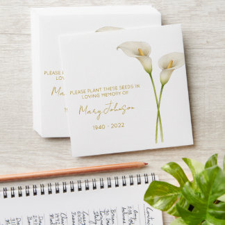 Enveloppe Calla Lily Memorial Funeral Seed