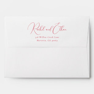 Enveloppe Calligraphie Corail Élégante