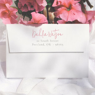 Enveloppe Calligraphie Élégante Adresse de Retour pour Baby