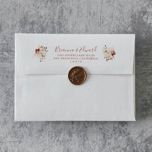 Enveloppe Calligraphie Faire-part de mariage florale gracieu