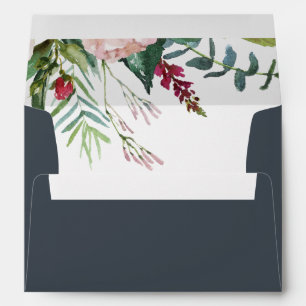Enveloppe Calligraphie Faire-part de mariage florale tropica