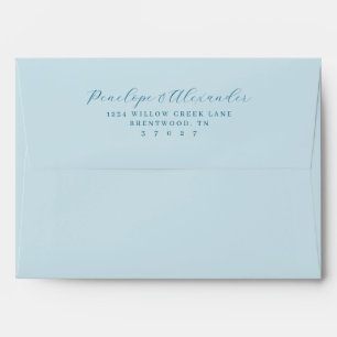 Enveloppe Calligraphie minimaliste bleu serein