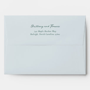 Enveloppe Calligraphie minimaliste bleue sophistiquée