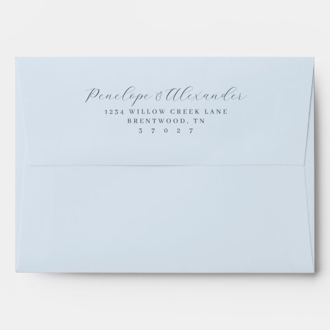 Enveloppe Calligraphie minimaliste grise élégante (Dos (Haut rabat))
