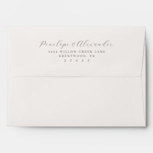 Enveloppe Calligraphie minimaliste grise élégante