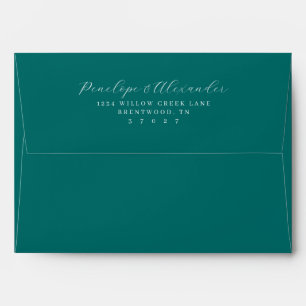 Enveloppe Calligraphie minimaliste sarcelle élégante