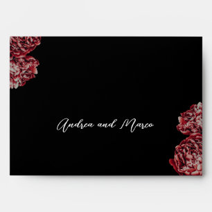 Enveloppe Calligraphie Peony Dark Faire-part de mariage goth
