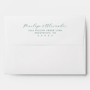Enveloppe Calligraphie sarcelle élégante