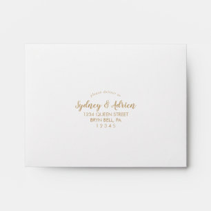 Enveloppe Calligraphie simple Gold Auto-Adressé RSVP