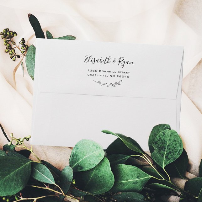 Enveloppe calligraphique florale Mariage simple (Créateur téléchargé)