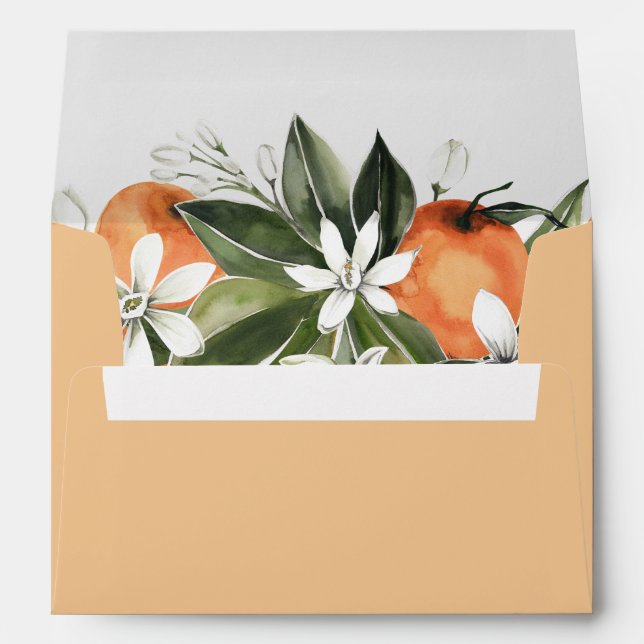 Enveloppe CALLIOPE Little Cutie Clementine Orange Floral (Dos (Bas))