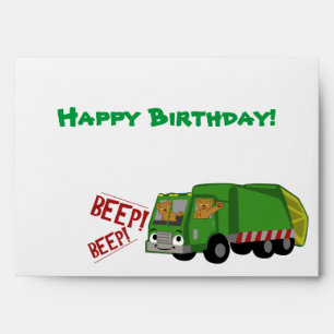 Enveloppe Camion d'ordures d'anniversaire