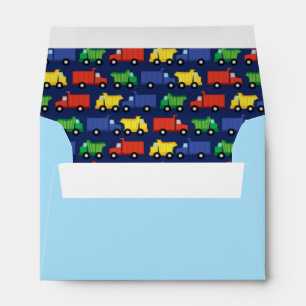 Enveloppe Camions Boy Baby shower Construction Cute