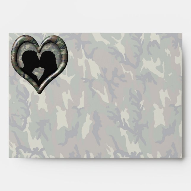 Enveloppe Camouflage Coeur avec couple baisant (Devant)