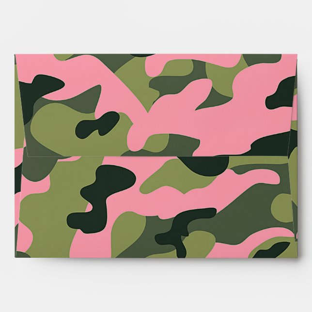 Enveloppe Camouflage de l'armée verte rose Country Anniversa (Dos (Haut rabat))
