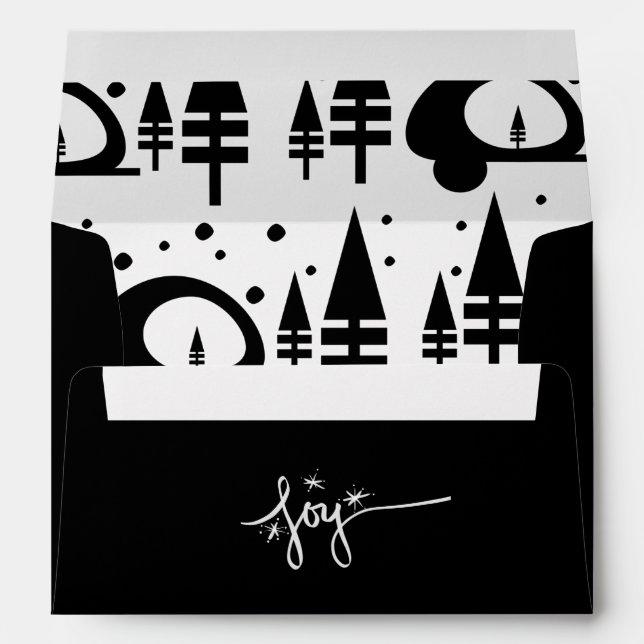 Enveloppe Camping et Arbres Joie de Noël (Dos (Bas))