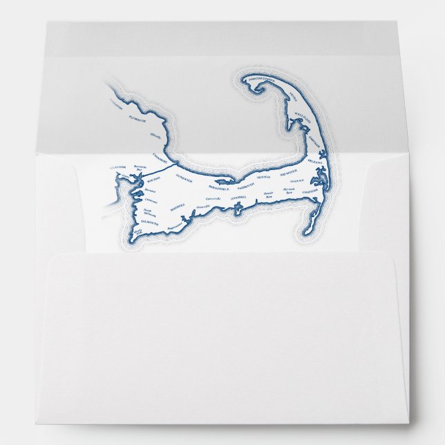 Enveloppe Cape Cod Destination Mariage Carte Blanc (Dos (Bas))