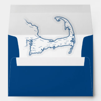 Enveloppe Cape Cod Destination Mariage Carte Marine Blue