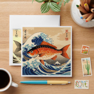 Enveloppe Capture Éternelle : Poisson Gyotaku Traditionnel J
