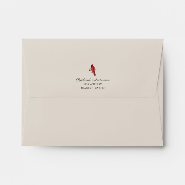 Enveloppe Cardinal personnalisé (Dos (Haut rabat))