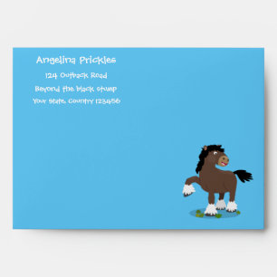 Enveloppe Caricature de cheval de trait de Cute Clydesdale