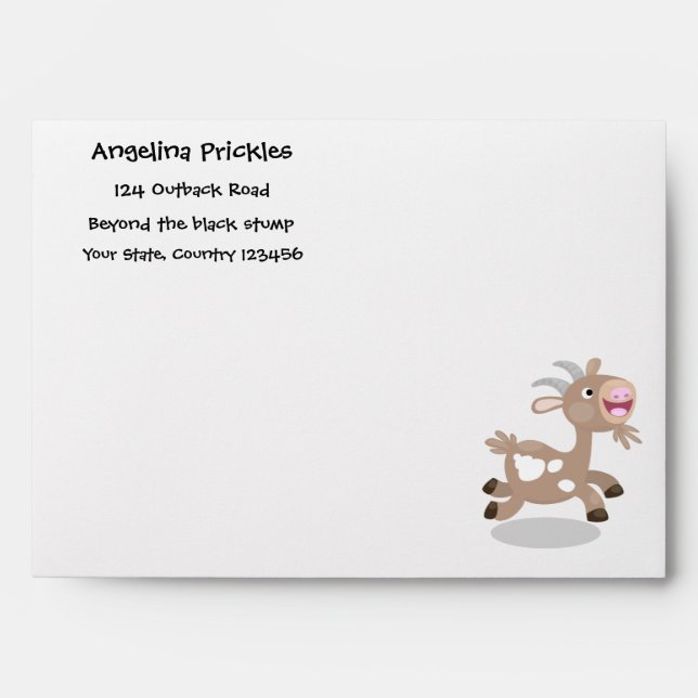 Enveloppe Caricature de chèvre billy joyeux (Devant)