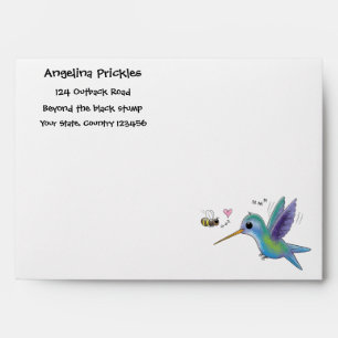 Enveloppe Caricature de colibri d'abeille mignonne