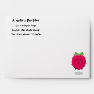 Enveloppe Caricature de framboise très heureuse