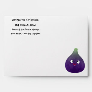 Enveloppe Caricature de fruits mauve joyeux aux figues
