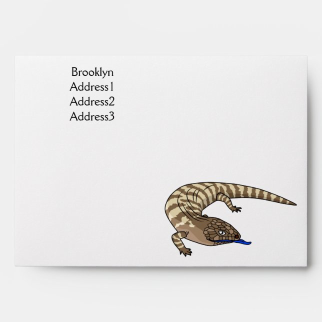 Enveloppe Caricature de lézard rouge (Devant)