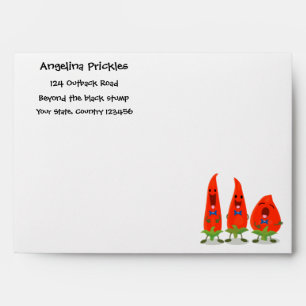 Enveloppe Caricature de piments chantants mignons