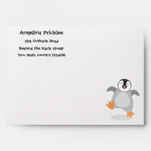 Enveloppe Caricature de poussin de pingouin mignon et joyeus