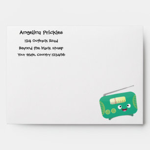 Enveloppe Caricature de radio rétro amusante