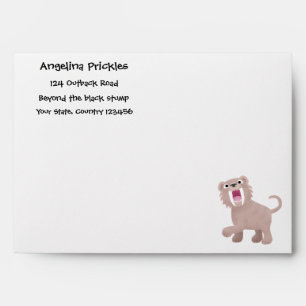 Enveloppe Caricature du tigre mignon Saber Toothed Smilodon
