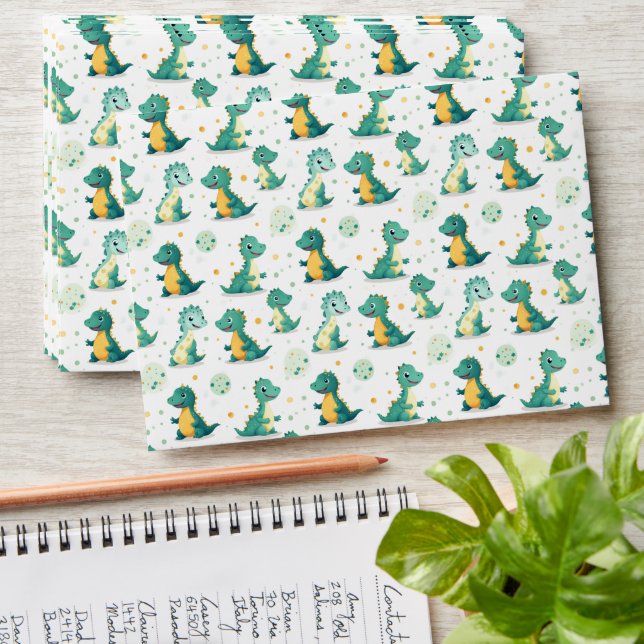 Enveloppe Caricature pour enfants Dino Dinosaur (Stacked)
