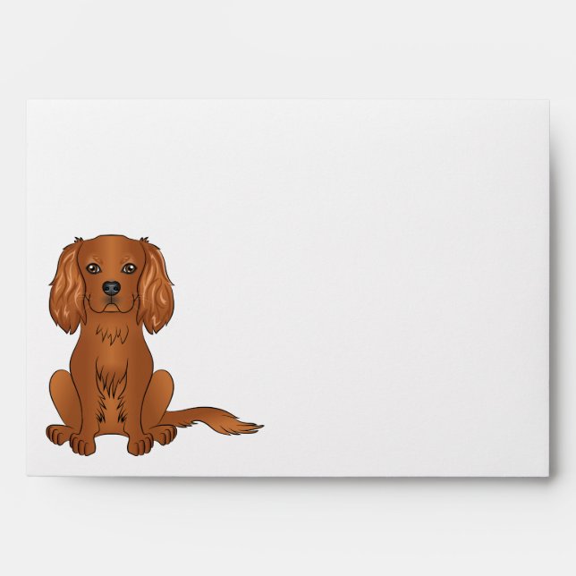 Enveloppe Carlin Cavalier King Charles Spaniel Ruby Assis (Devant)