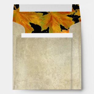 Enveloppe Carré Automne Automne Tombant Feuilles Mariage é