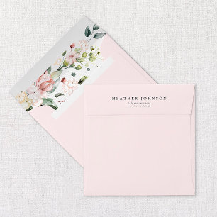Enveloppe Carré d'aquarelle rose pâle